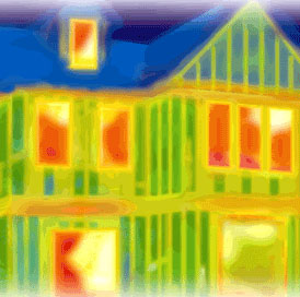 Infrared thermal bridging of wall studs